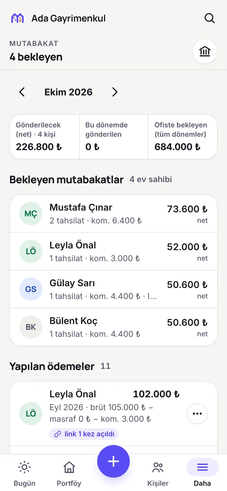 Ev sahibine kira ödemesi nasıl yapılır ve kaydedilir: örnek ekran